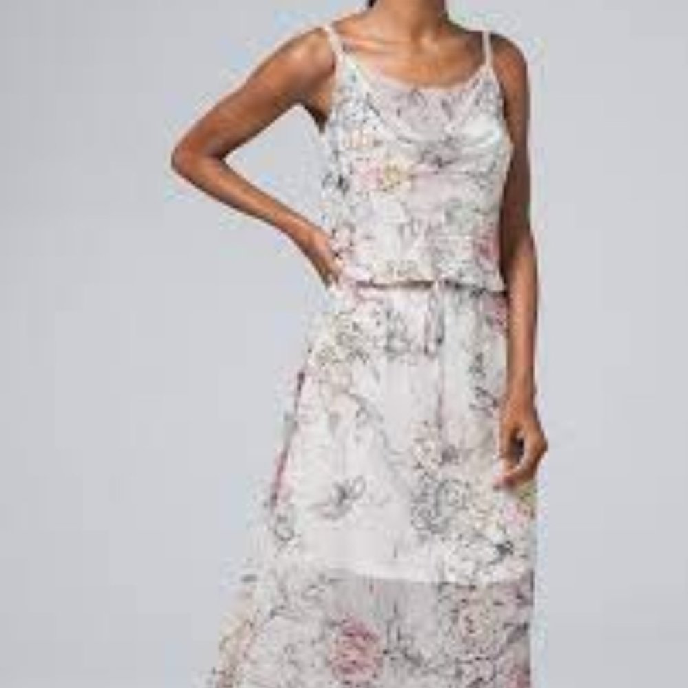 WHBM Floral-Print Blouson Dress